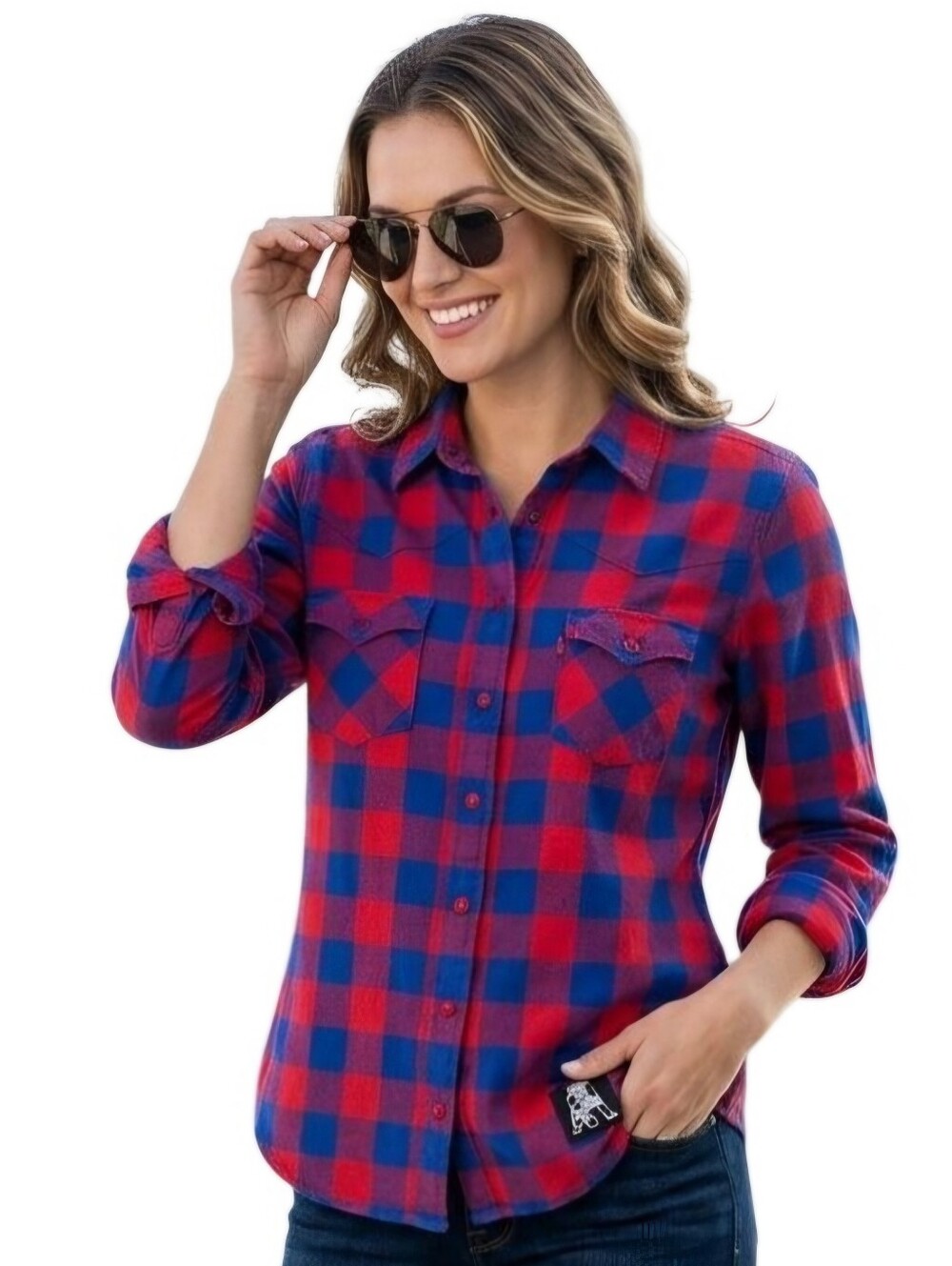 Levi's NFL New England Patriots Pat The Patriot Plaid Flannel Shirt Size M